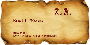 Knoll Mózes névjegykártya