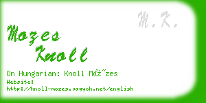 mozes knoll business card